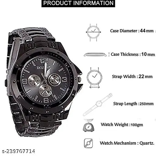 Luxury Inspired Black Arabic Dial Watch