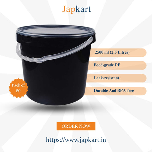 2500 ml Food Grade Black Bucket (SD)
