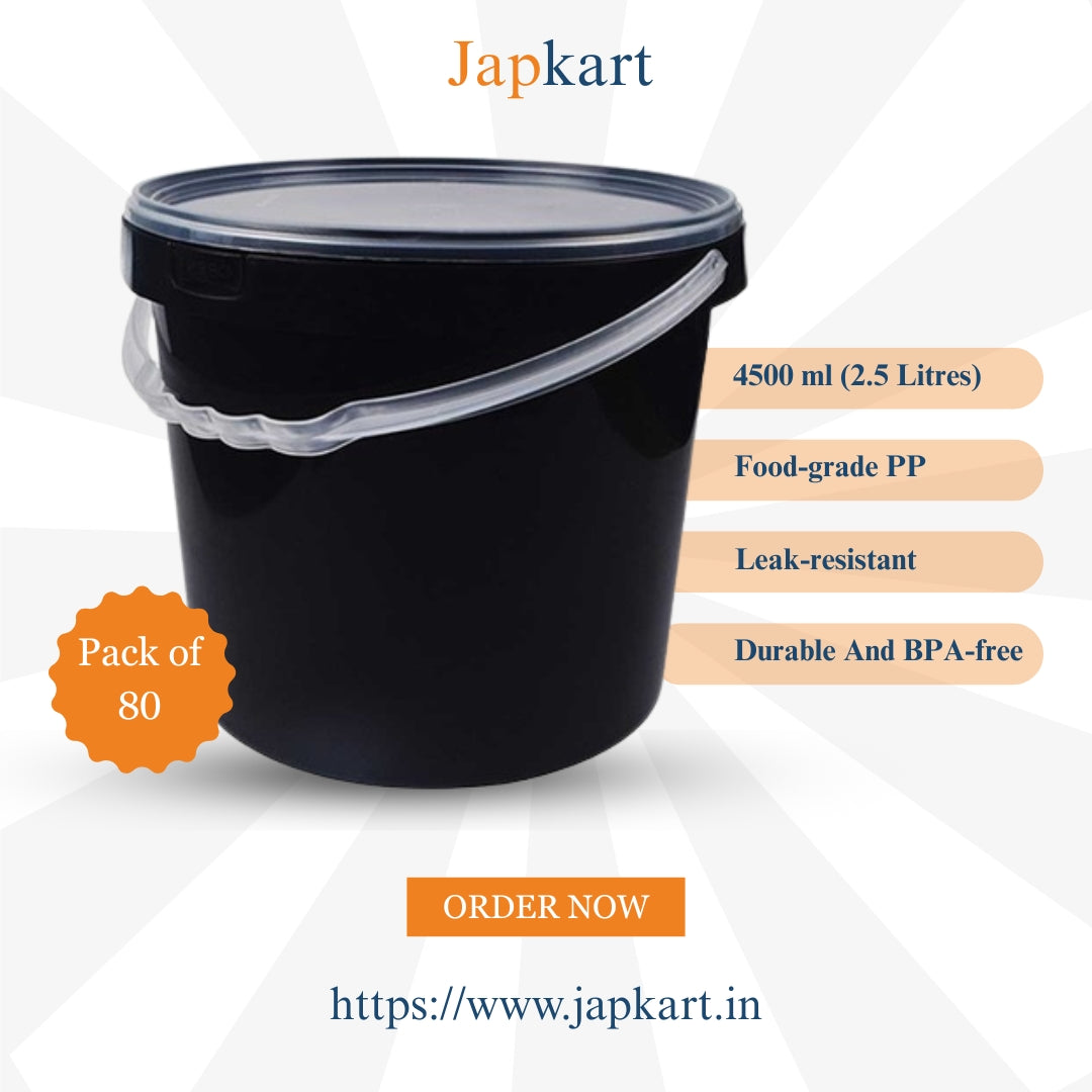 4,500 ml Food Grade Black Bucket – SD